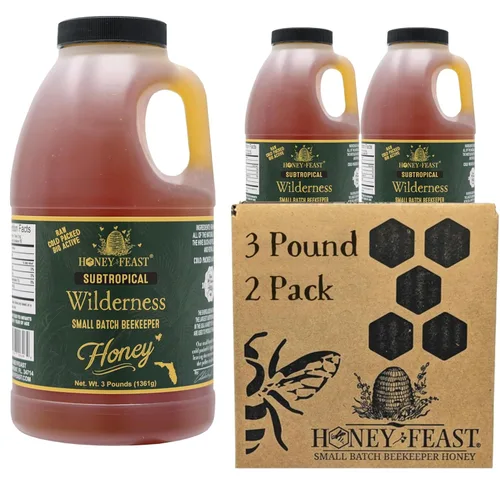 Vista 26 de HONEY FEAST Miel silvestre subtropical de 3 libras: abraza este tesoro apicultor de lotes pequeños crudos y sin filtrar