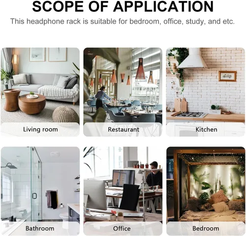 Vista 7 de UKCOCO Soporte de madera maciza para auriculares, soporte de madera, soporte de madera, soporte de madera, soporte para auriculares, soporte