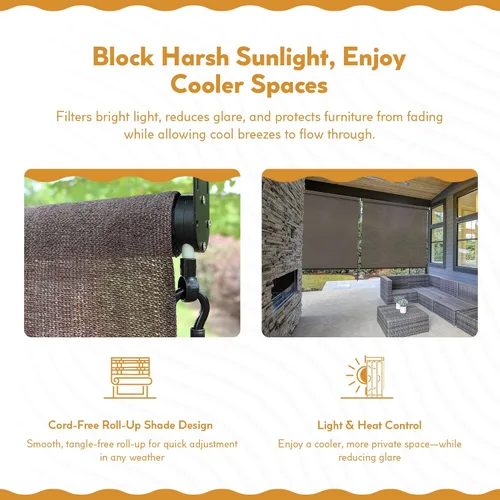 Vista 3 de Radiance 0371548 - Estor de bloqueo solar para exteriores, 48 x 72 pulgadas