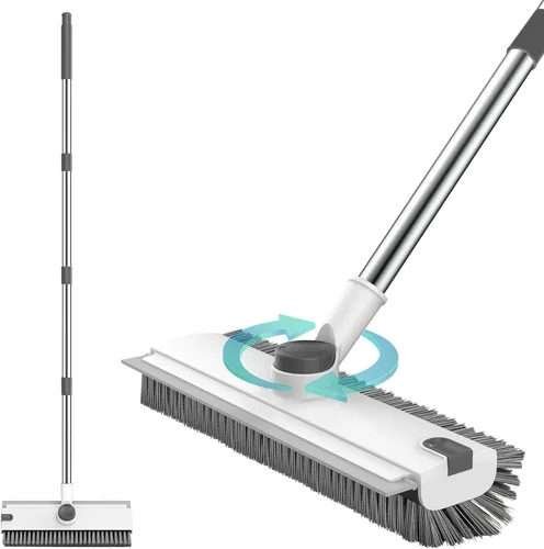 Vista 7 de SetSail Cepillo de limpieza de piso, cepillo 3 en 1 con mango largo ajustable de 54 pulgadas y raspador de cerdas rígidas de alta resistencia