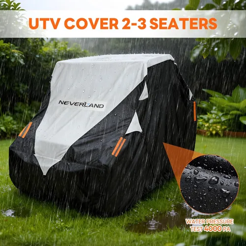 Vista 8 de Neverland Cubierta UTV impermeable 300D resistente 2-3 plazas/4-6 plazas 4 puertas lado a lado, protección para todo tipo de clima, compatible