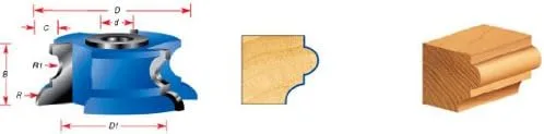 Vista 4 de Amana Tool - Moldeo de 3 alas con punta de carburo SC630 1/4 x 3/16 radio x 2-5/8 diámetro x 15/16 x 1