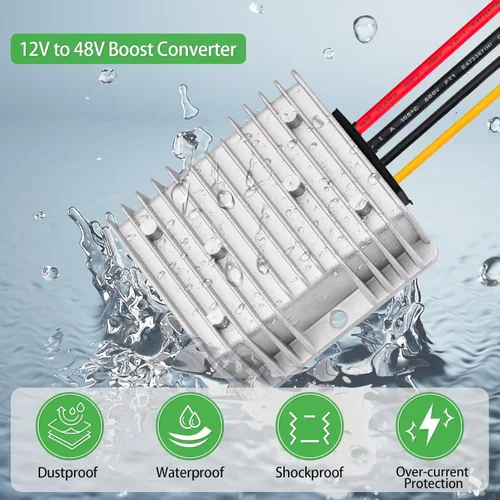 Vista 3 de Convertidor elevador de voltaje de 12 V a 48 V CC para Starlink, ELFCULB 3A 144 W de fuente de alimentación de refuerzo de voltaje regulartor