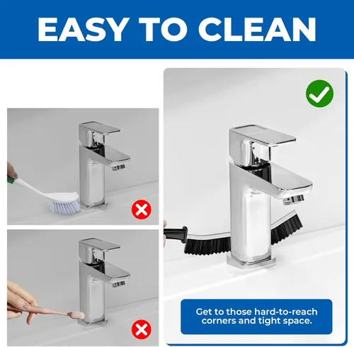 Vista 5 de Cleangor Cepillos de limpieza de hendiduras, herramienta de cepillo limpiador dentado para espacios reducidos de difícil acceso, artículos