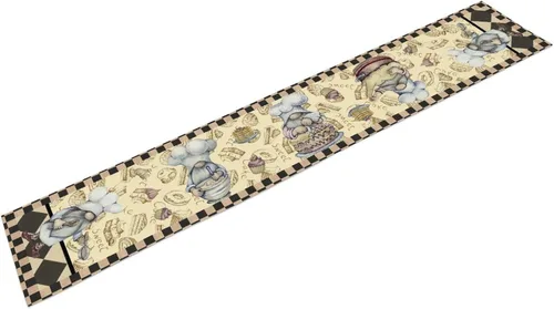 Vista 33 de Camino de mesa de lino de algodón, cuchillo de cocina occidental, tenedor, colección de mesa rectangular, desierto salvaje oeste americano