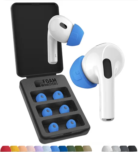 Vista 16 de Foam Masters - Almohadillas de espuma viscoelástica ultra premium para AirPods Pro de 1ª y 2ª generación 3 pares Nueva versión Ajuste seguro