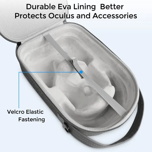 Vista 5 de Carrying Case Compatible with Quest 2 - Sonicgrace for Oculus Quest 2 Carry Case Hard Shell Shockproof Travel VR Oculus Case for Storage Official