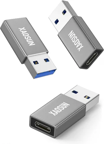 Vista 11 de XAOSUN [10 Gbps] Adaptador USB C hembra a USB macho (paquete de 2), adaptador 3.1 USB A a C, sincronización de datos SuperSpeed unilateral y carga