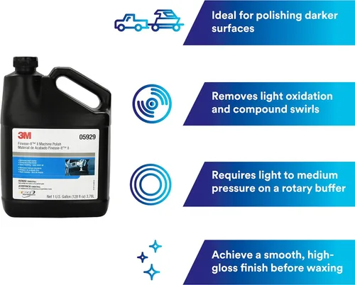 Vista 3 de 3M Finesse-It II 05929 - Pulidor para máquina, 1 galón, alto brillo, acabado liso para pinturas automotrices OEM y posventa