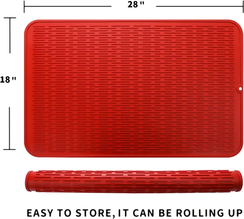 Vista 714 de MicoYang Alfombrilla de Silicona para Secar Platos de Múltiples Usos, Fácil de Limpiar, Ecológica, Alfombrilla de Silicona Resistente al Calor