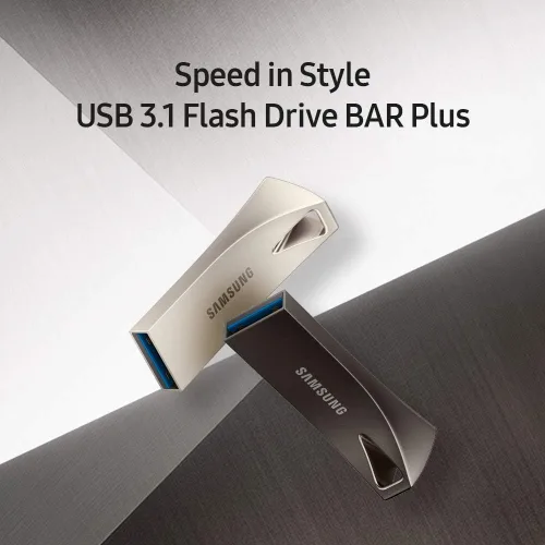 Vista 4 de Samsung BAR Plus Memoria USB 3.1, Gris
