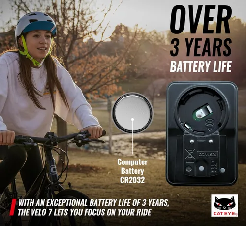 Vista 4 de CATEYE Computadora de bicicleta con cable - Velocímetro y odómetro de nivel básico, perfecto para ciclistas principiantes, arranque y parada