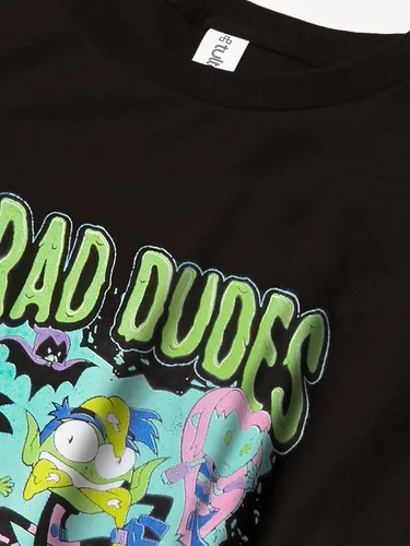 Vista 2 de Warner Brothers Teen Titans Go Rad Dudes Boy's Premium Solid Crew Tee