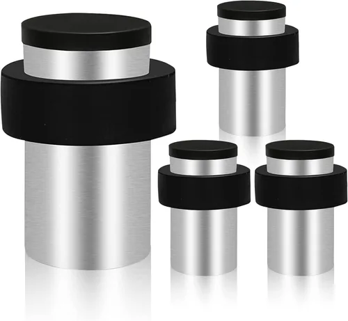 Vista 15 de KOLAKO Topes de puerta, topes de puerta de piso, (2 pulgadas) negro mate moderno resistente sólido pequeño cilíndrico parachoques de goma, acero