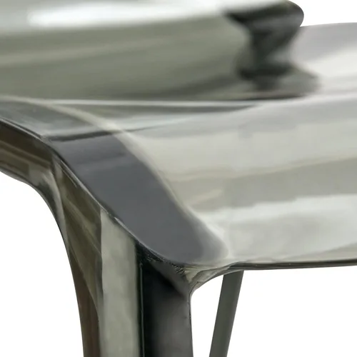 Vista 6 de LeisureMod Adler Mid-Century - Silla auxiliar de comedor moderna, juego de 4 (color negro transparente)