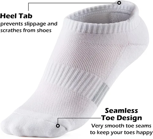 Vista 3 de Gonii - Calcetines tobilleros para mujer, para correr, atléticos, invisibles, acolchados, 5 pares