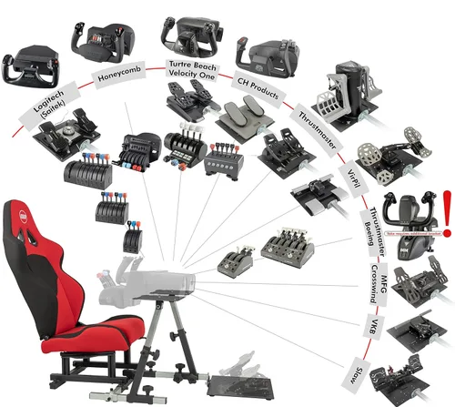 Vista 2 de SimFab Modular Flight Simulator Pit For General, Civil and Commercial Aviation. MSFS Edition. Compatible With Logitech, Honeycomb, Turtle Beach, CH