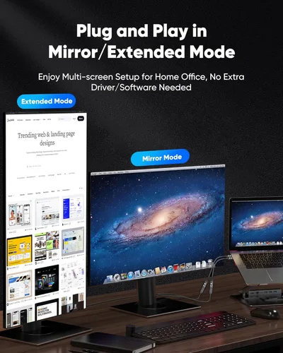 Vista 4 de Highwings Adaptador DisplayPort a HDMI de 4K, Cable Convertidor Adaptador DP a HDMI Unidireccional Macho a Hembra, Adaptador HDMI Compatible