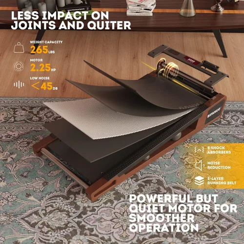 Vista 6 de Bifanuo Walking Pad Under Desk Treadmill Small Compact Walking Treadmill with Incline 5° Fit Standing Desk