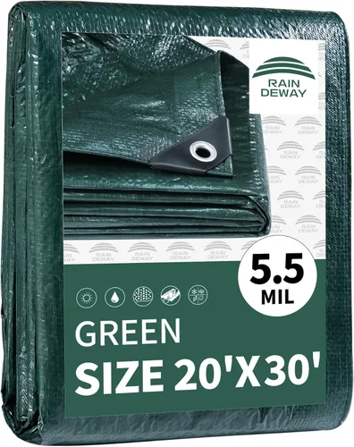 Vista 35 de RAINDEWAY Tarps - Lona impermeable de color azul de 4 x 16 pies de grosor, resistente a desgarros, multiusos, para techo, campamento, automóvil