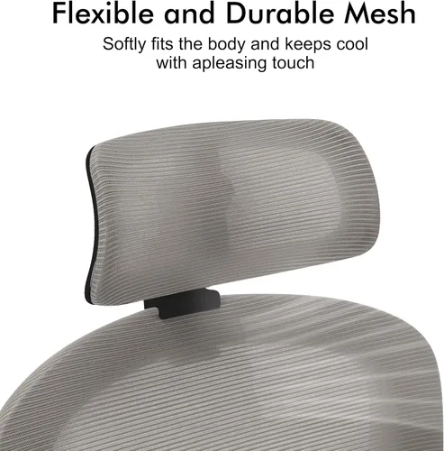 Vista 7 de Sillas de oficina ergonómicas con soporte lumbar ajustable, silla de escritorio de malla con brazos y ruedas ajustables, silla de escritorio