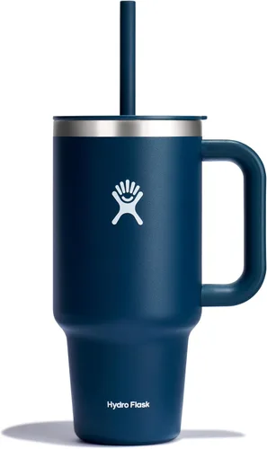 Vista 50 de Hydro Flask Vaso de Viaje de 40 Oz con Asa, Tapa y Pajita - Acero Inoxidable Aislado en 40 Oz Birch