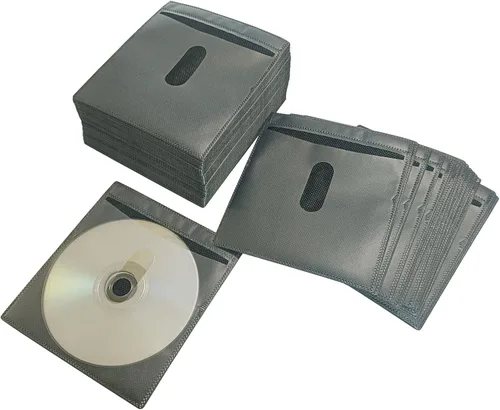 Vista 9 de Fundas para CD/DVD/BluRay, funda de plástico de repuesto de doble cara para carpetas de almacenamiento de CD y DVD, paquete de 100 unidades (azul)