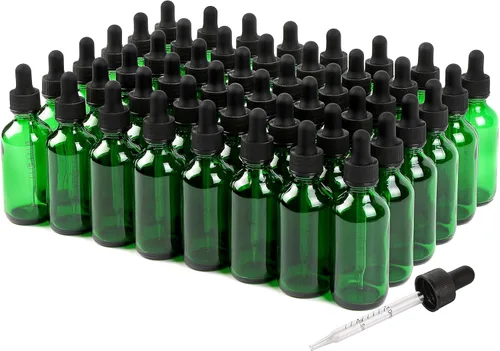 Vista 224 de NOOEEISS 4 piezas, botella con cuentagotas de 1 oz, botella de vidrio ámbar con cuentagotas, botellas de tintura con cuentagotas, acabado elegante