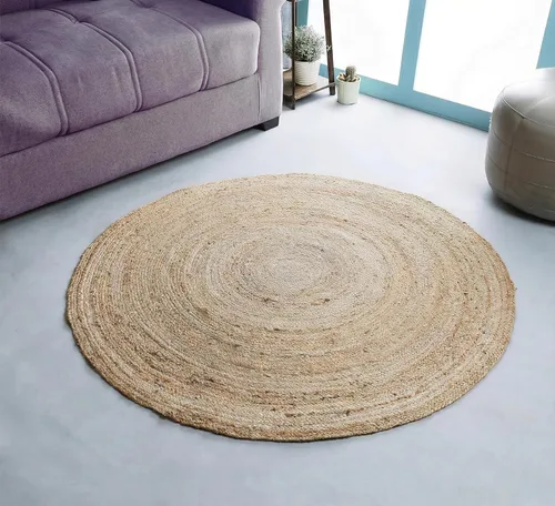 Vista 14 de Hausattire Alfombra Trenzada Bohemia de 2'x3' - Multicolor, Alfombras Pequeñas de Yute y Algodón Estilo Granja para Entrada, Sala