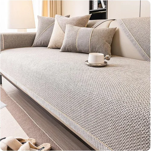 Vista 8 de Funda de sofá de estilo vintage con agarre antideslizante, mezcla tejida de algodón y lino, multiusos para sofás/sillones, lavable a máquina
