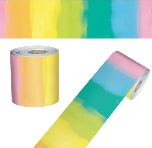 Vista 14 de Carson Dellosa Farmhouse 65 pies de bordes para tablón de anuncios de grano de madera blanca, 1 rollo de ribete rústico para pizarra enrollable