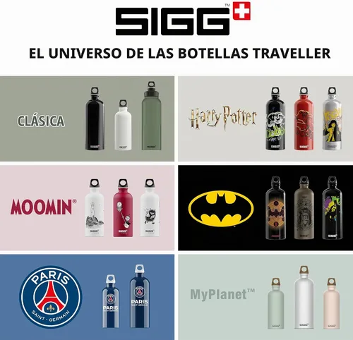 Vista 7 de SIGG - Outdoor Water Bottle - WMB Traveller 51 OZ - Swiss Made - Carbonated Drinks - Leakproof, Recycled, Carbon Neutral Negro
