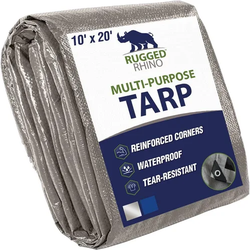 Vista 17 de RUGGED RHINO Lona resistente 100% impermeable para todo tipo de clima, lonas resistentes a la temperatura UV de 5 mil, cubierta multiusos de alta