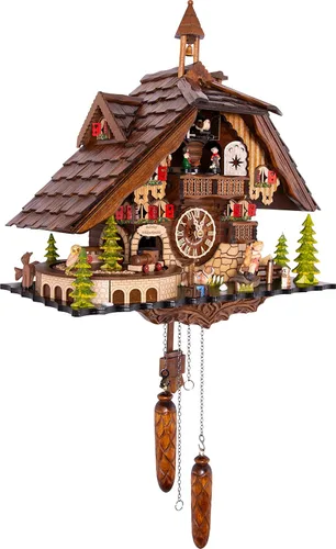Vista 4 de Cuckoo Palace Reloj Cuco Deer Park Mill Station Chalet-Style 13.0 in Cuarzo Movimiento