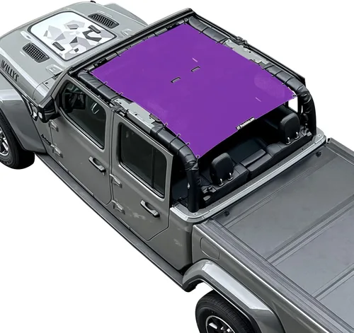 Vista 21 de Shadeidea JT - Parasol superior compatible con Jeep Gladiator, cubierta de malla para techo (2018-2023) - Bloqueador de ruido de viento y UV