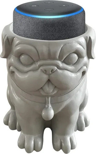 Dekodots - Soporte de mesa inteligente con altavoz (perro) – Soporte decorativo para Amazon Echo Dot o Google Home Mini – Diseño portátil, sin