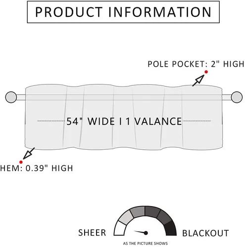 Vista 4 de MRTREES Cenefa de cocina corta transparente para ventanas, 1 paquete, pequeña y moderna cenefa de gasa con bolsillo para barra, decoración