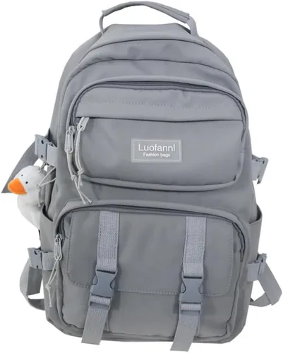 Moda hombres mochila impermeable nylon mochila kawaii mujeres bolsa de viaje de alta capacidad bolsillos laterales, Azul, Mochilas de mochila