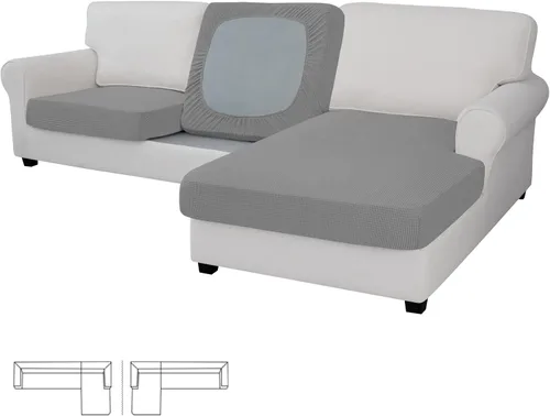 Vista 77 de Easy-Going - Funda de cojín elástica individual para sofá biplaza, sillón, funda de cojín protectora, suave, flexible con parte inferior elástica