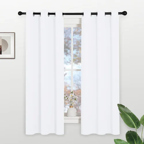 Vista 51 de KGORGE - Cortinas opacas grises para dormitorio 2 paneles, 42 x 63 pulgadas con ojales, cortinas de oscurecimiento de habitación con aislamiento