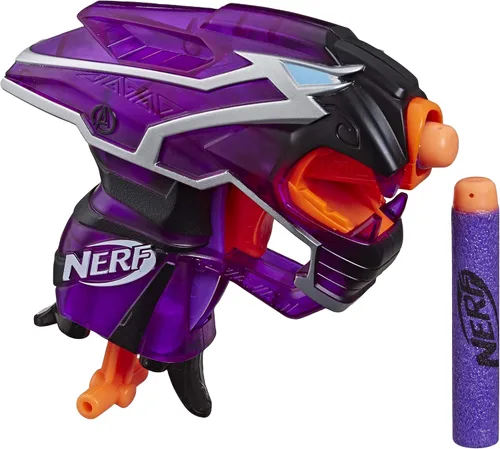 Nerf Black Panther Microshots Marvel Toy Blaster – Incluye 2 dardos oficiales Elite – para niños, adolescentes y adultos
