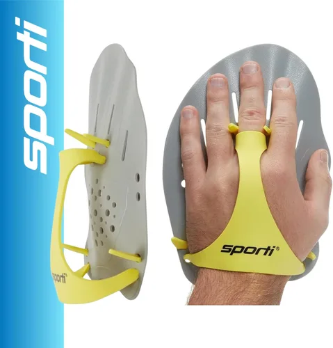 Vista 2 de Sporti - Palas de mano para natación - Palas de natación ligeras, correas ajustables de silicona
