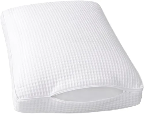 STONECREST - Protector de almohada con refuerzo, 1 unidad, fundas de almohada con refuerzo de alta calidad con cremallera (blanco, Queen)
