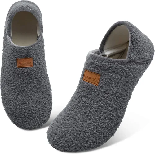 Vista 3 de Scurtain Pantuflas unisex con suela de goma para adultos