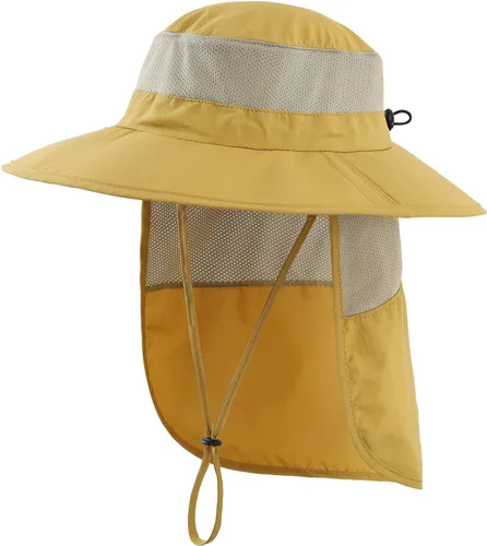 Vista 17 de Home Prefer Sombrero de sol para niños al aire libre UPF50+ Sombrero de pesca de ala ancha con solapa para el cuello