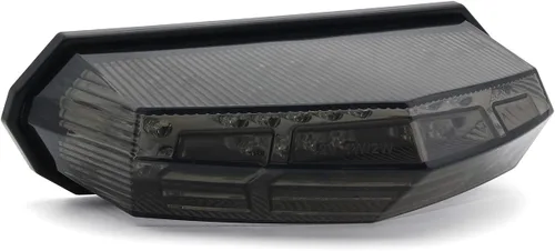 Vista 8 de Luz trasera universal transparente integrada para motocicleta con 25 LED con función de señal de giro, luz de posición y alerta de freno-parada