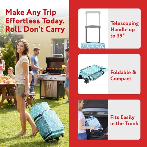 Vista 3 de dbest products - Nevera tipo carrito inteligente ultra compacta extendida, con aislamiento, con plataforma trasera, plegable, para barbacoa, playa