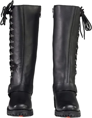 Vista 5 de Botas de piel con arnés y cordones completos, clásicas para mujer de Milwaukee Leather.