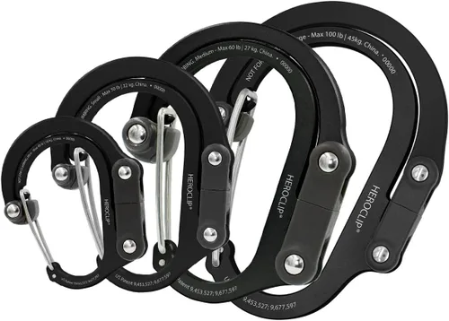 Vista 25 de GEAR AID HEROCLIP 360° Swivel Carabiner Gear Clip and Hook (Medium) for Camping, Backpack, Suitcases and Garage Organization