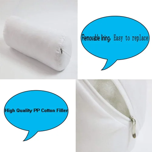 Vista 2 de Almohada larga de cuero, almohada cervical para el cuello, almohada cilíndrica decorativa, almohada redonda multifuncional para rodilla